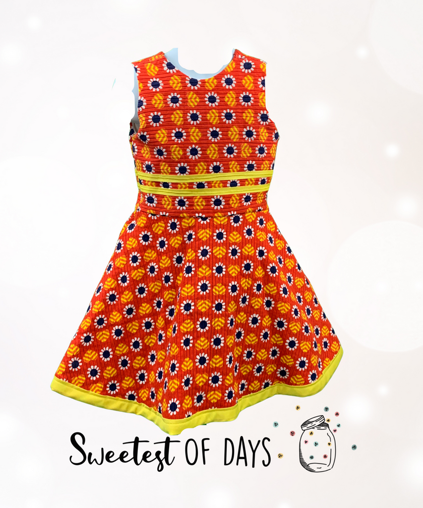 Orange Retro Floral Dress - Sweetest Of Days